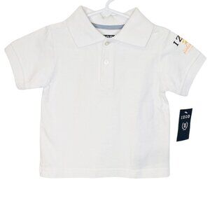 Izod - NWT  boys 18mo white polo shirt with design on arm